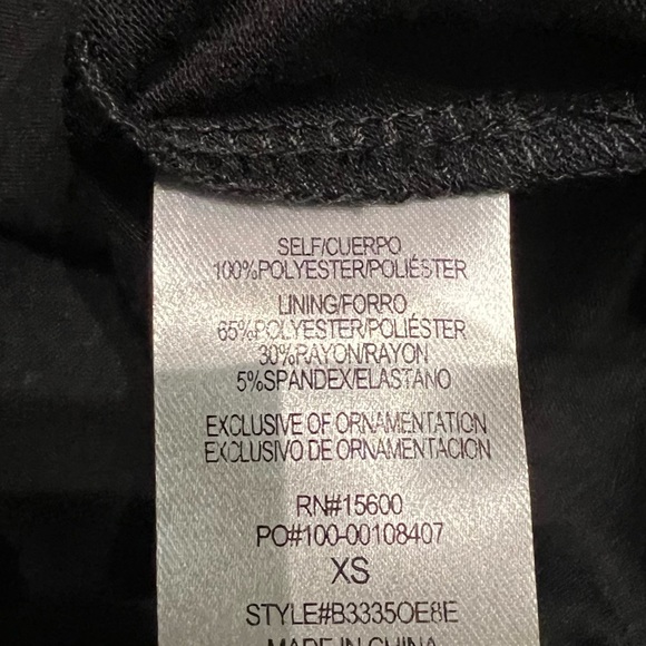 Democracy Black Sparkle Long Sleeve Sheer Rhinestones Blouse with Tank - Picture 10 of 11